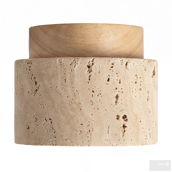 Deckenleuchte PRELO - Travertin / Kiefer massiv - 1-flammig - Beige