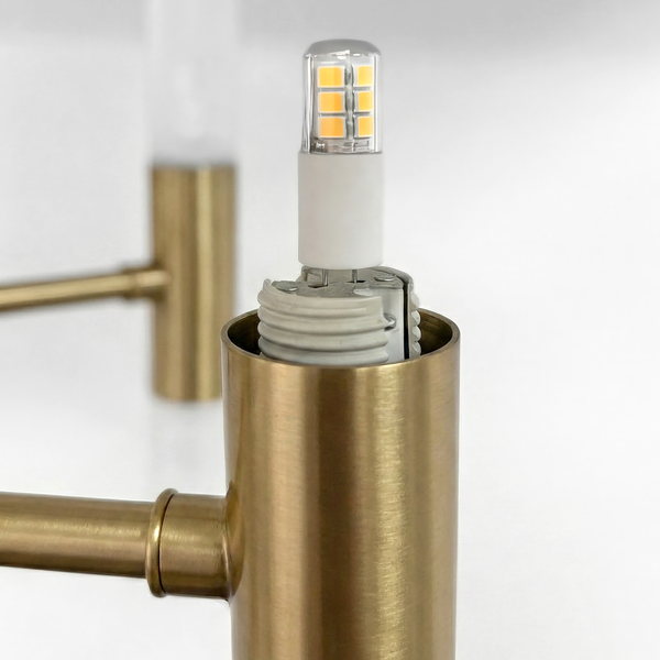 Deckenleuchte FYLUX - satiniertes Glas / Eisen - 20-flammig - Messing