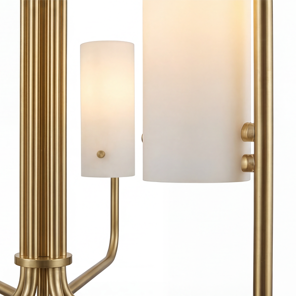 Deckenleuchte GLOYA - Milchglas / Eisen - 6-flammig - Messing