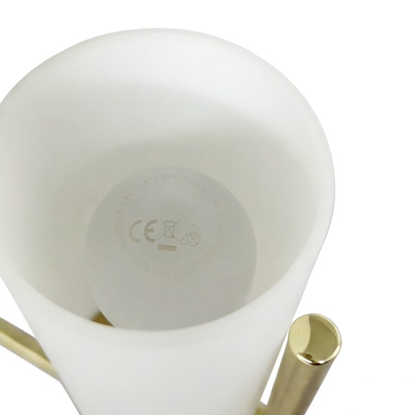 Deckenleuchte GLOYA - Milchglas / Eisen - 6-flammig - Messing