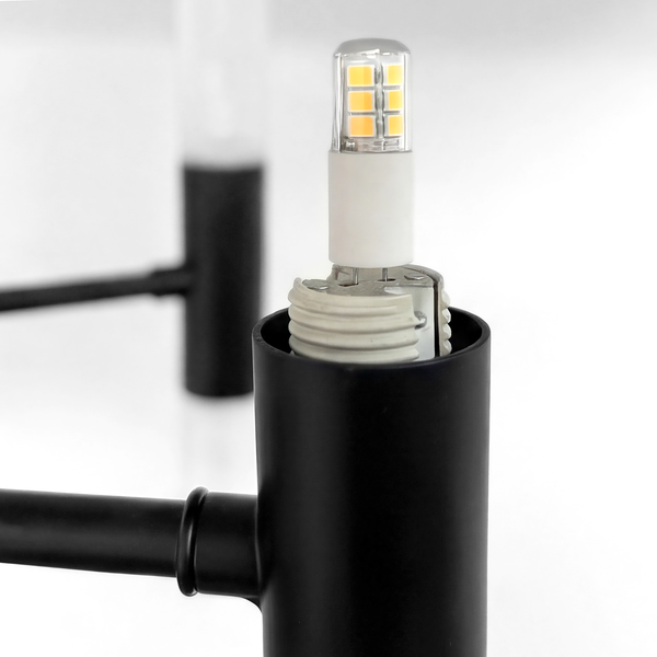 Deckenleuchte FYLUX - satiniertes Glas / Eisen - 20-flammig - Schwarz