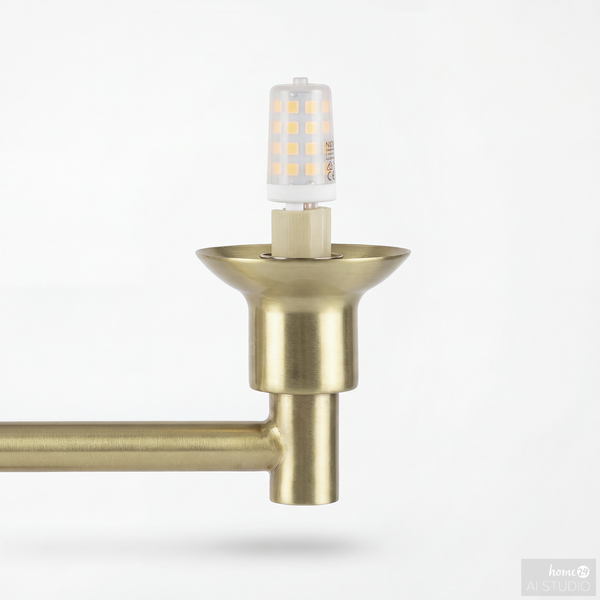 Pendelleuchte Klyro - Opalglas / Eisen - 12-flammig - Gold