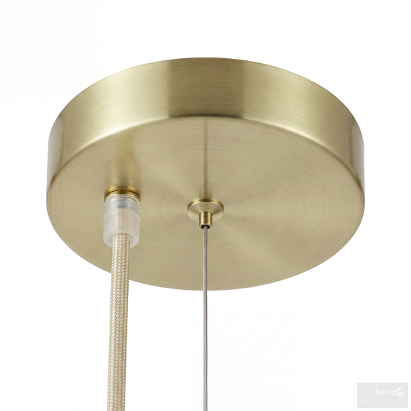 Pendelleuchte Klyro - Opalglas / Eisen - 12-flammig - Gold