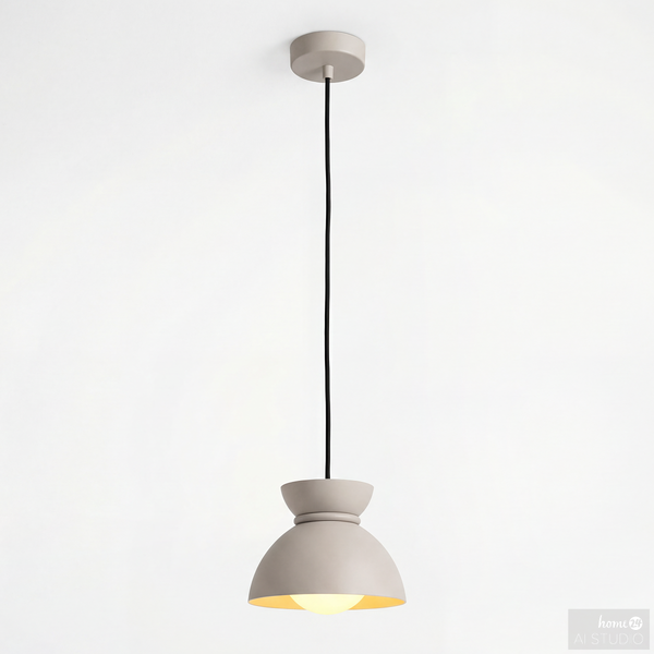 Pendelleuchte Quora - Eisen / Opalglas - 1-flammig - Creme
