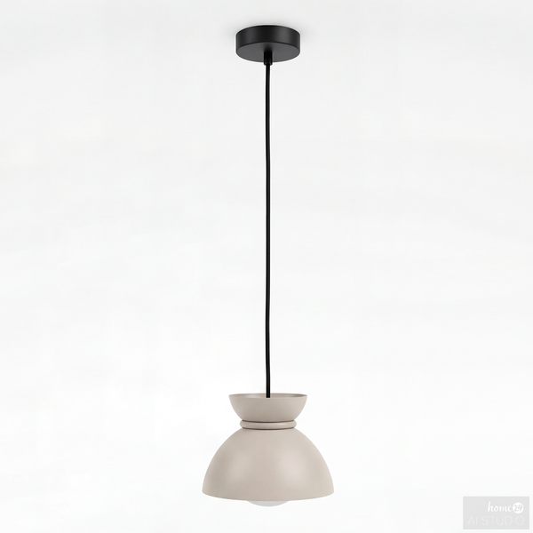 Pendelleuchte Quora - Eisen / Opalglas - 1-flammig - Creme
