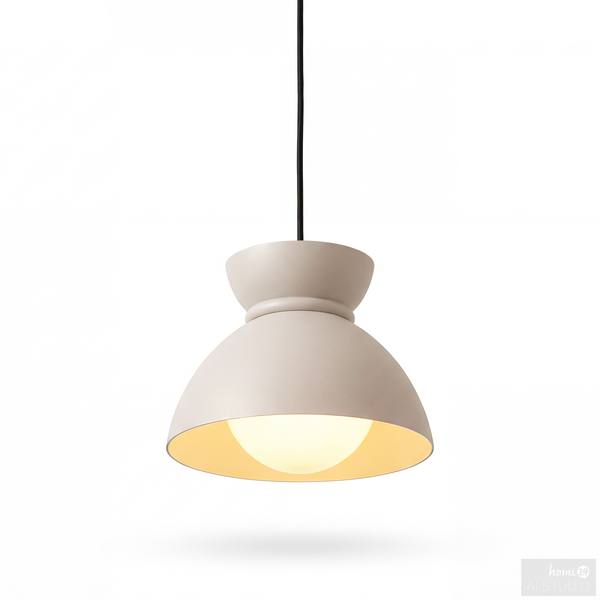 Pendelleuchte Quora - Eisen / Opalglas - 1-flammig - Creme