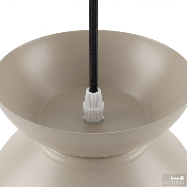 Pendelleuchte Quora - Eisen / Opalglas - 1-flammig - Creme