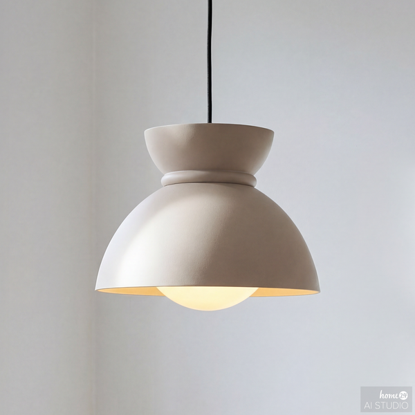 Pendelleuchte Quora - Eisen / Opalglas - 1-flammig - Creme