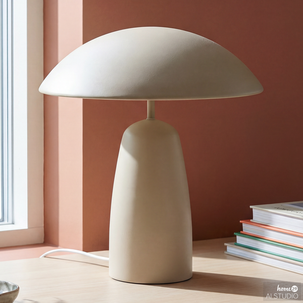 Tischleuchte Belya - Eisen - Beige