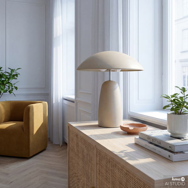 Tischleuchte Belya - Eisen - Beige