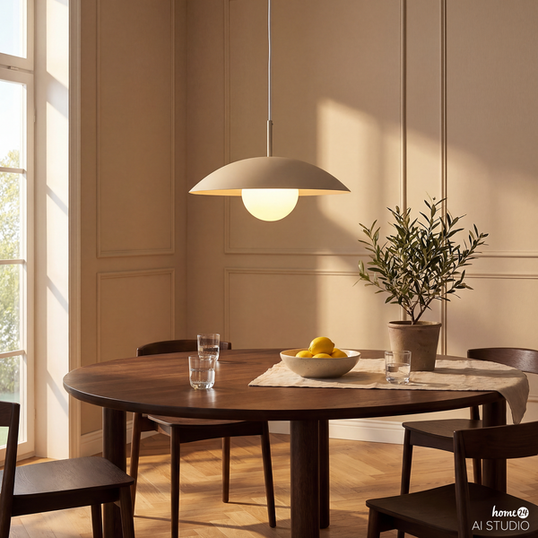 Pendelleuchte Suma - Eisen / Opalglas - 1-flammig - Creme