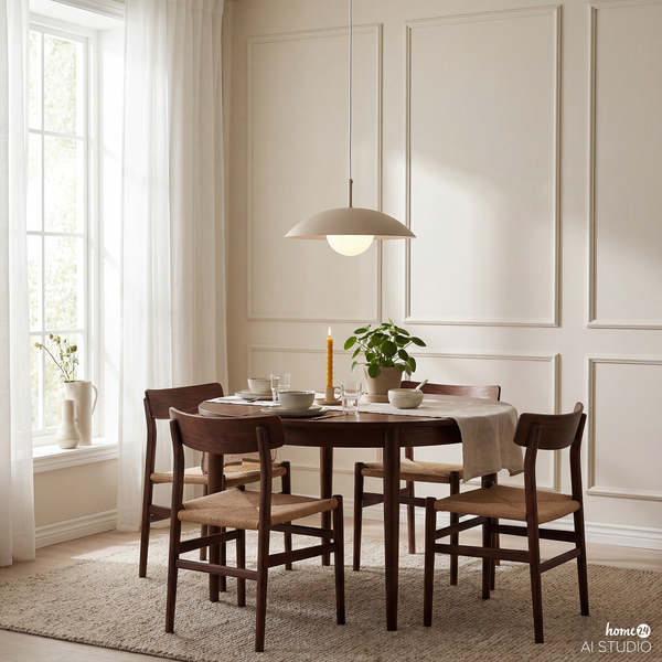 Pendelleuchte Suma - Eisen / Opalglas - 1-flammig - Creme