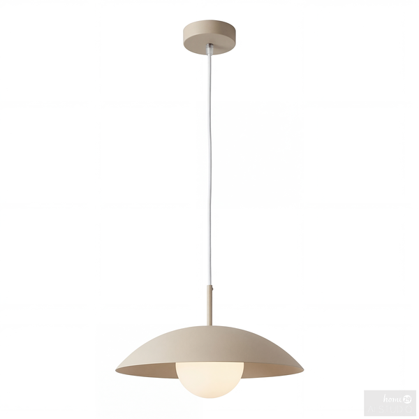 Pendelleuchte Suma - Eisen / Opalglas - 1-flammig - Creme