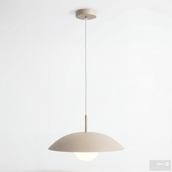 Pendelleuchte Suma - Eisen / Opalglas - 1-flammig - Creme