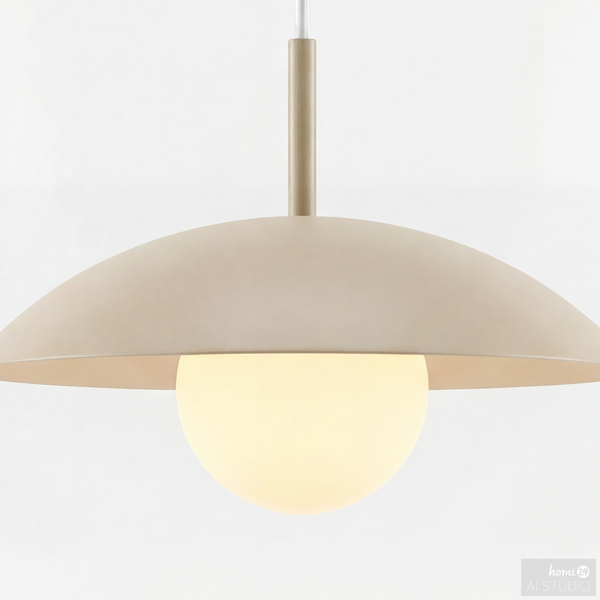 Pendelleuchte Suma - Eisen / Opalglas - 1-flammig - Creme