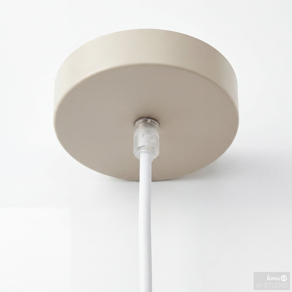 Pendelleuchte Suma - Eisen / Opalglas - 1-flammig - Creme