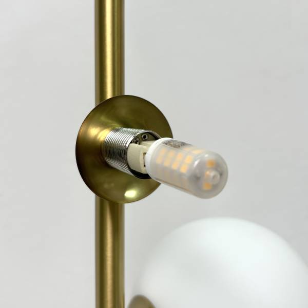 Tischleuchte Glena - Opalglas / Eisen - 1-flammig