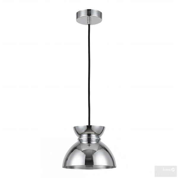 Pendelleuchte Quora - Eisen / Opalglas - 1-flammig - Chrom