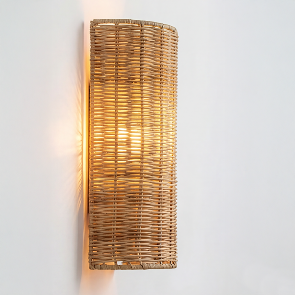 Wandleuchte Wenla - Rattan / Eisen - 1-flammig