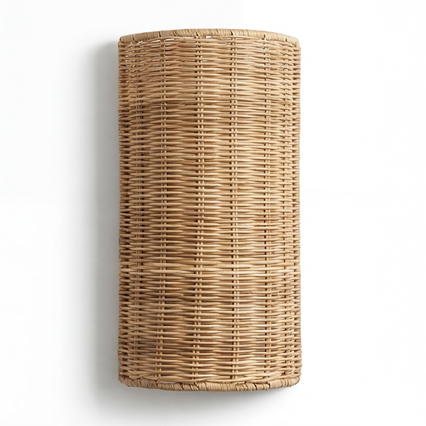 Wandleuchte Wenla - Rattan / Eisen - 1-flammig