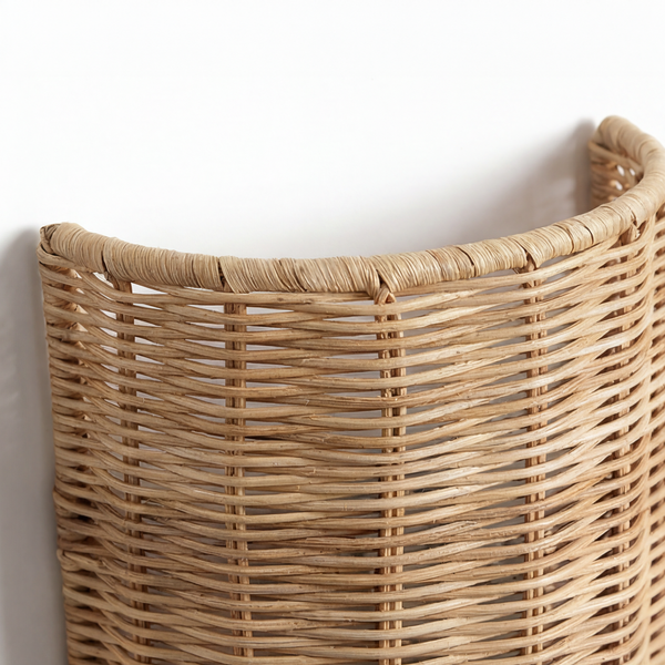 Wandleuchte Wenla - Rattan / Eisen - 1-flammig