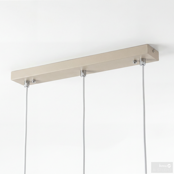 Pendelleuchte RAVIA linear - Pinie massiv / Eisen - 3-flammig