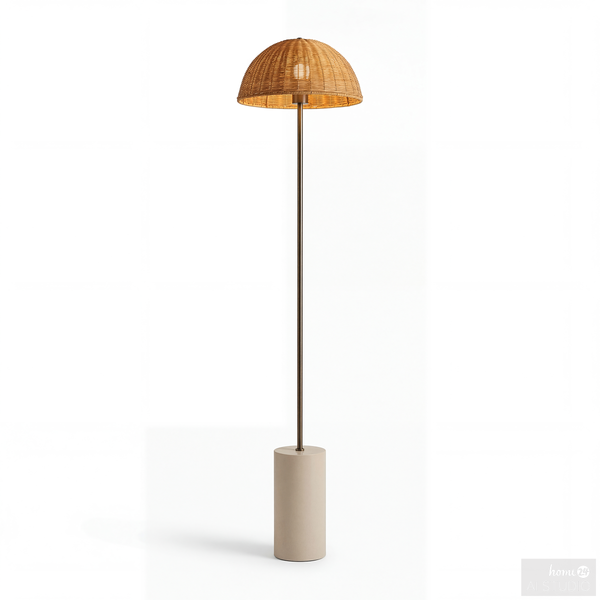 Stehleuchte VIREO - Rattan / Eisen - 1-flammig