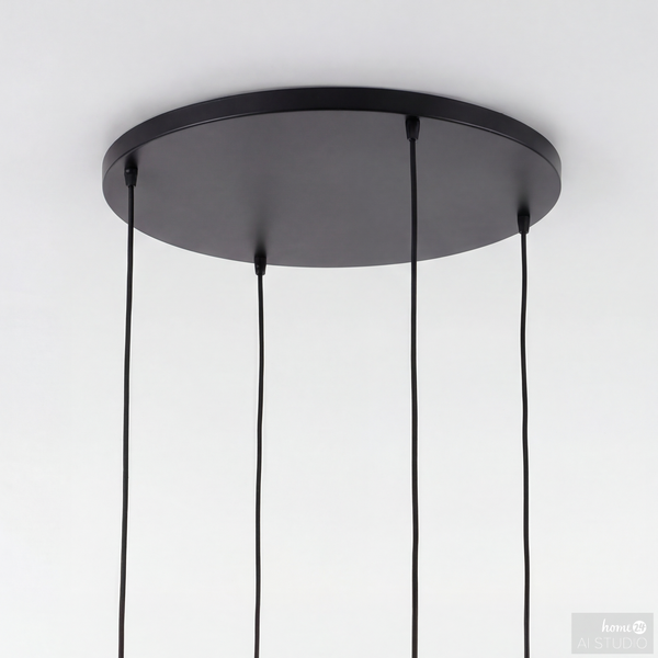 Pendelleuchte Kavon - Farbglas / Eisen - 4-flammig