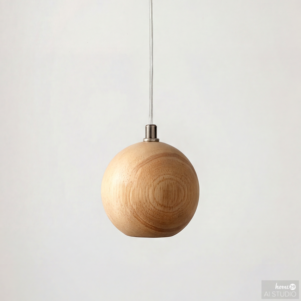 Pendelleuchte FARIN - Pinie massiv / Eisen - 1-flammig - Beige
