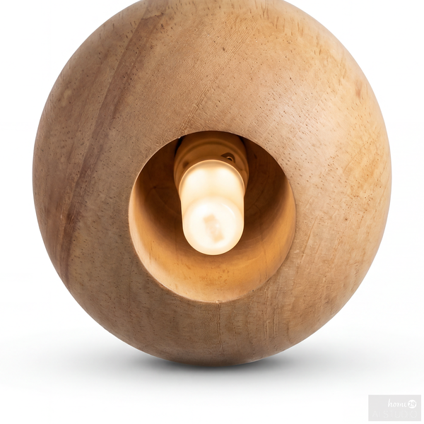 Pendelleuchte FARIN - Pinie massiv / Eisen - 1-flammig - Beige