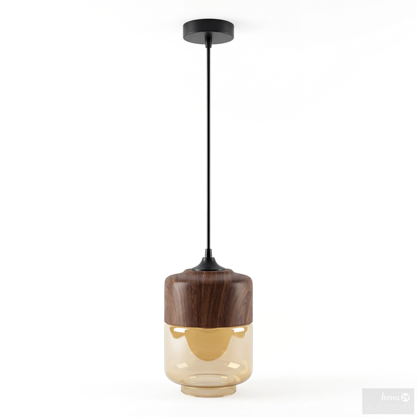 Pendelleuchte Kavon Konusform - Farbglas / Eisen - 1-flammig