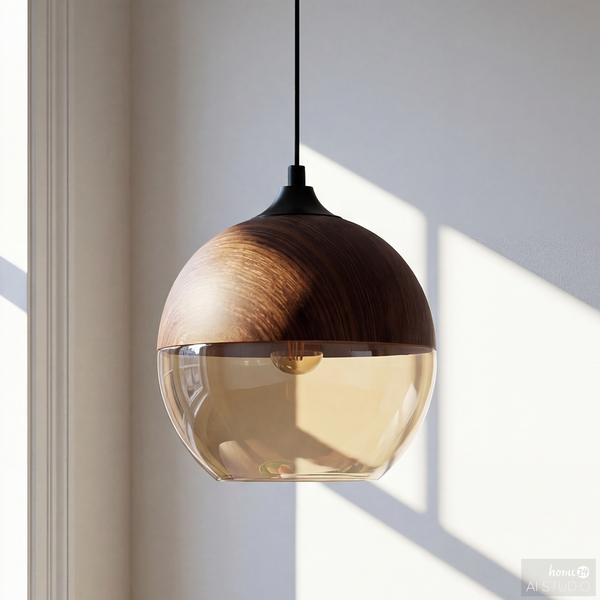 Pendelleuchte Kavon Kugelform - Farbglas / Eisen - 1-flammig