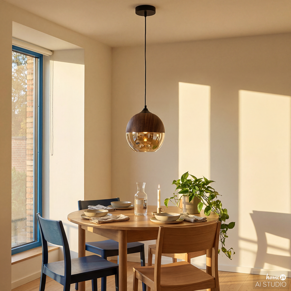 Pendelleuchte Kavon Kugelform - Farbglas / Eisen - 1-flammig