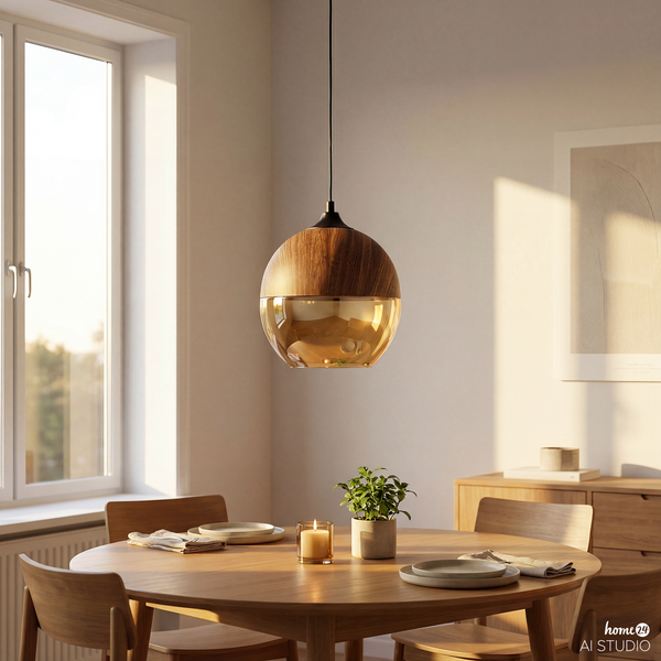 Pendelleuchte Kavon Kugelform - Farbglas / Eisen - 1-flammig