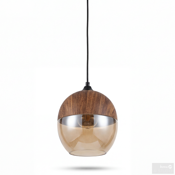 Pendelleuchte Kavon Kugelform - Farbglas / Eisen - 1-flammig