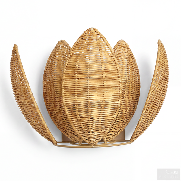 Wandleuchte ZYMOR - Rattan / Eisen - 1-flammig