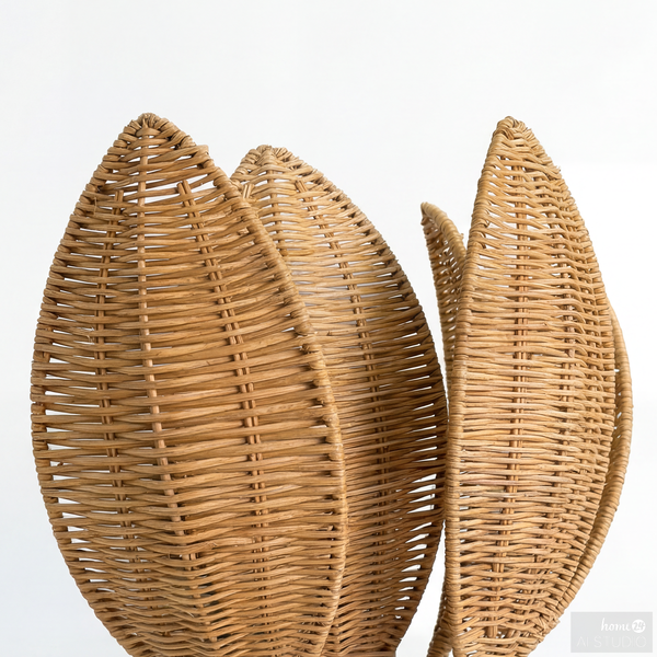 Wandleuchte ZYMOR - Rattan / Eisen - 1-flammig