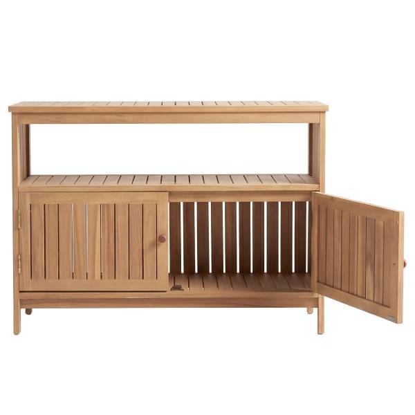 Gartenschrank Alno mit offener Ablage - Akazie massiv