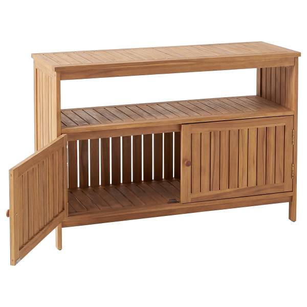 Gartenschrank Alno mit offener Ablage - Akazie massiv
