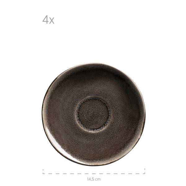 Kaffeetassen Niara Organic 8-teilig - Keramik - Schwarz / Braun