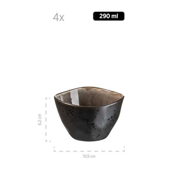Salatschalen Niara Organic 9-teilig - Keramik - Schwarz / Braun