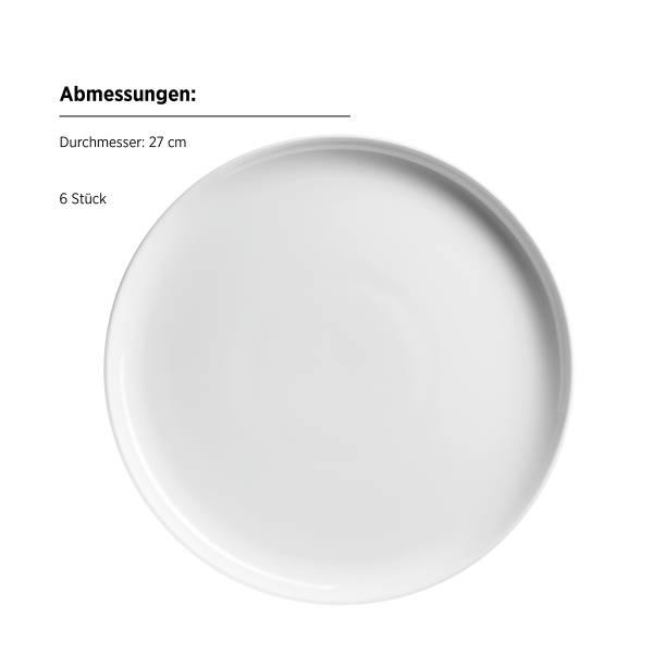 Speiseteller Navina 18-teilig - Porzellan - Weiß