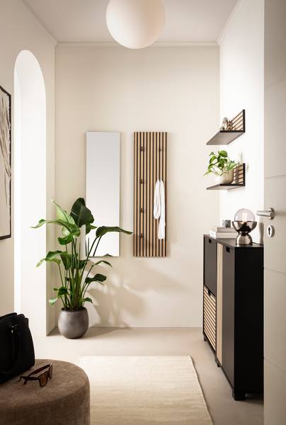 Garderobenpaneel Ryker - Eiche Dekor / Schwarz