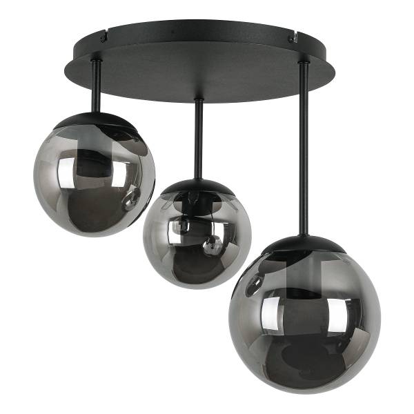 Deckenleuchte Susi - Eisen / Rauchglas - Schwarz