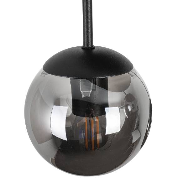 Deckenleuchte Susi - Eisen / Rauchglas - Schwarz