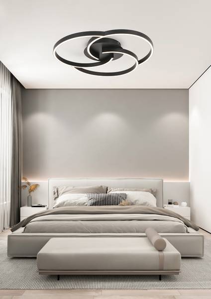 LED-Deckenleuchte Kerstin - Aluminium - Schwarz