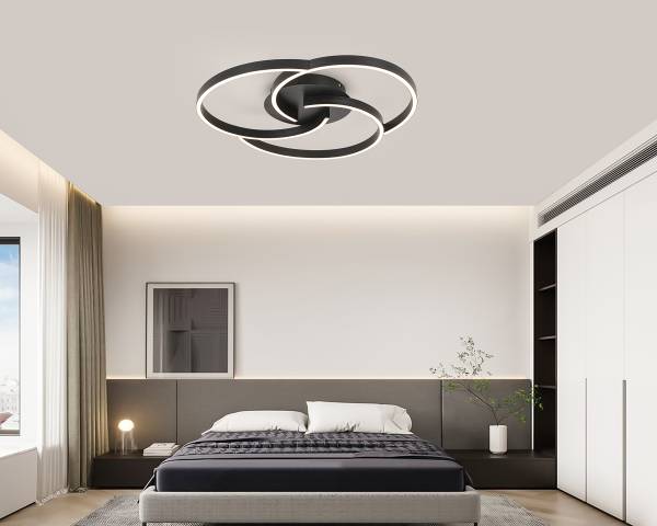 LED-Deckenleuchte Kerstin - Aluminium - Schwarz