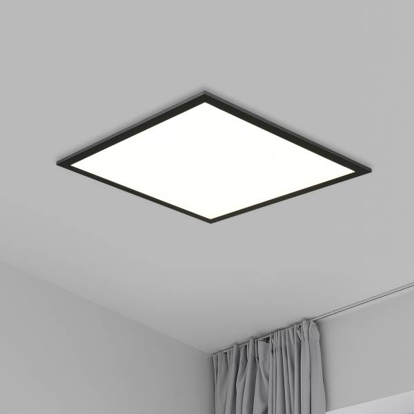 LED-Deckenleuchte Flight - Aluminium - Schwarz - 45 x 45 cm