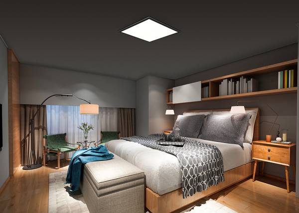 LED-Deckenleuchte Flight - Aluminium - Schwarz - 45 x 45 cm