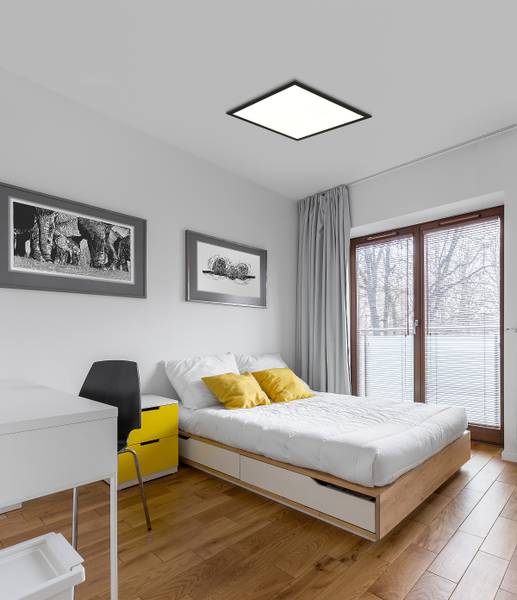 LED-Deckenleuchte Flight - Aluminium - Schwarz - 45 x 45 cm